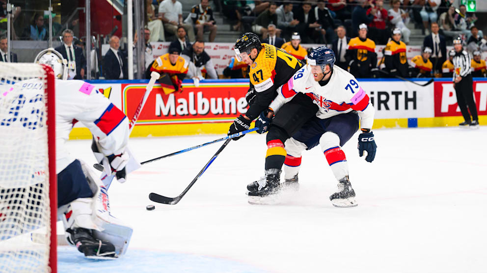 Deutschland feiert Tor-Sieg bei der Eishockey-WM gegen Großbritannien