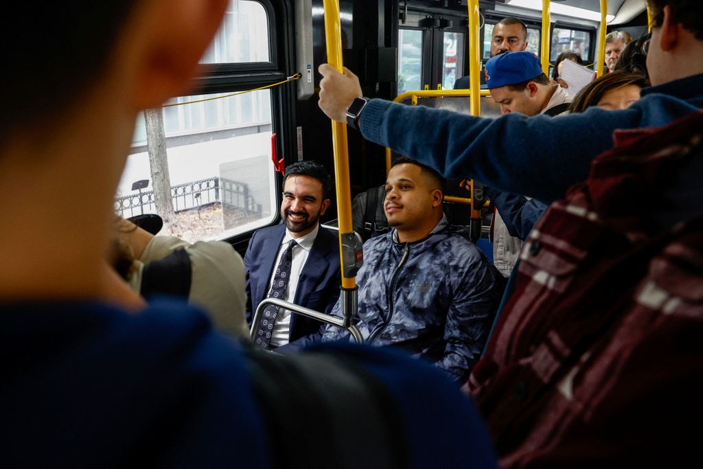 Busfahrer Mamdani im Wahlkampf 2025