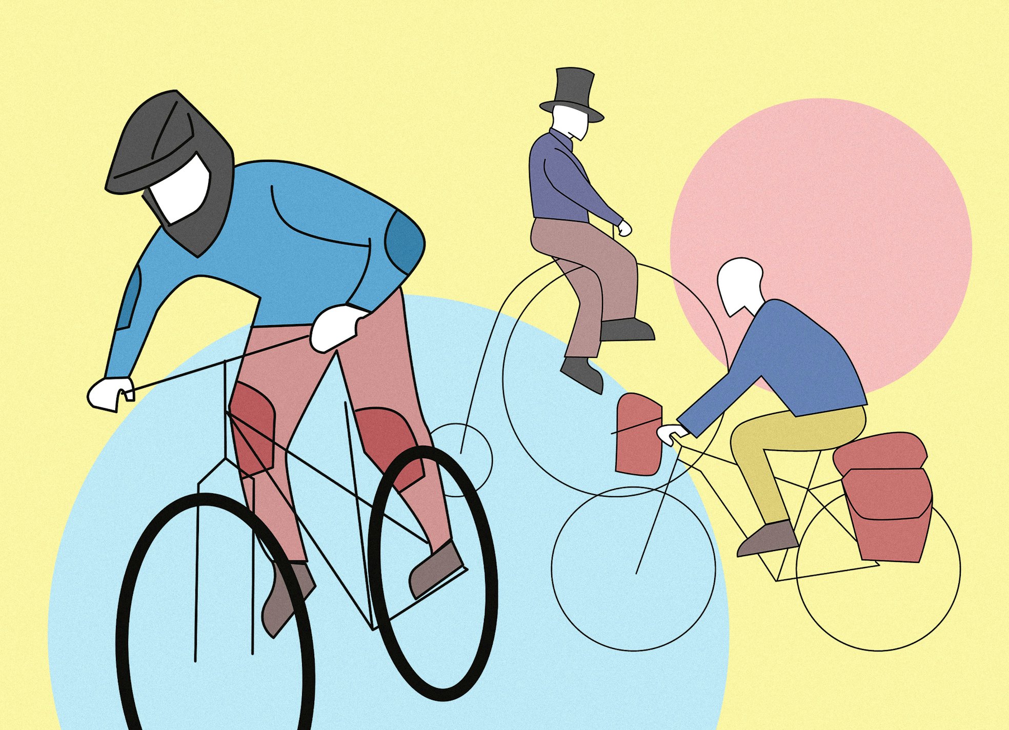 Typologie von Fahrradfahrern und ihren Fahrrädern