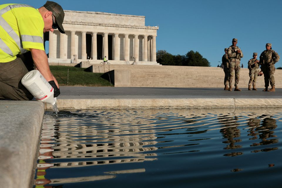 Probleme mit Reflecting Pool in Washington, D.C. nach Sanierung