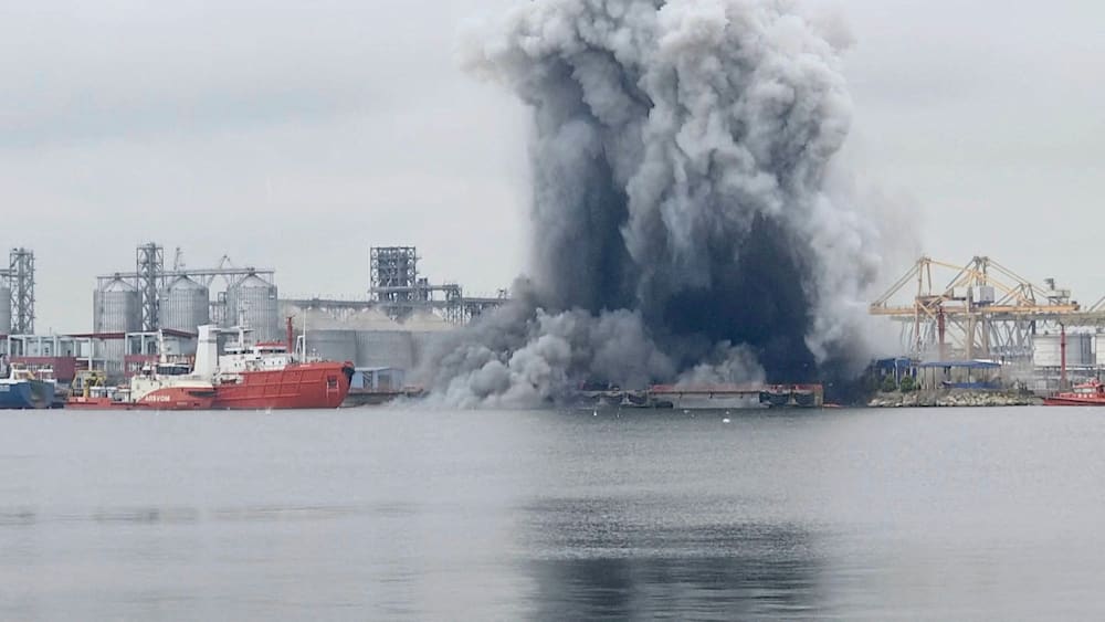 Explosion einer Seedrohne im Hafen von Konstanza