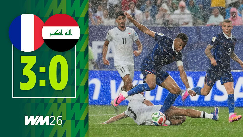 Frankreich besiegt Irak mit 3:0 bei WM 2026 im Regenchaos