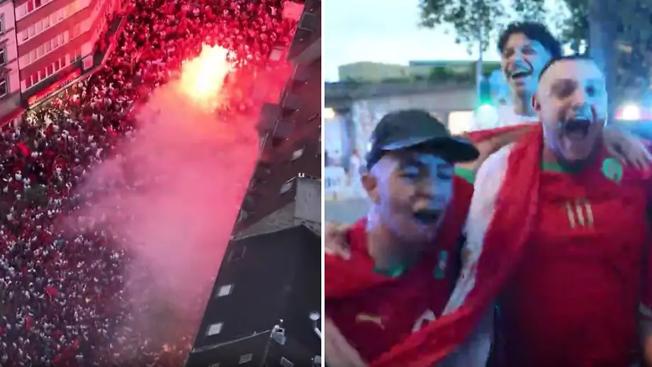 Ausnahmezustand in Düsseldorf: Marokko-Fans feiern WM-Sieg