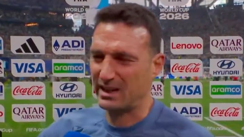 Argentinien-Trainer Lionel Scaloni kämpft mit den Tränen nach Sieg gegen Ägypten