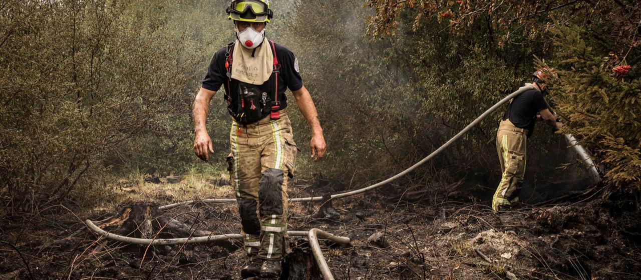 Waldbrand in Belgien: Einsatzkräfte im Kampf gegen die Flammen an der deutsch-belgischen Grenze