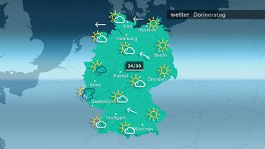 Sommerliche Hitze und folgende Gewitter