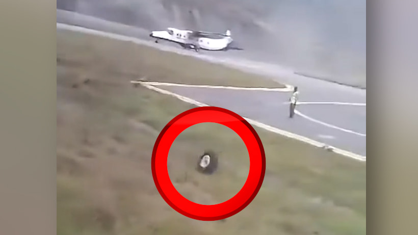 Flugzeug verliert bei Landung in Nepal plötzlich ein Rad