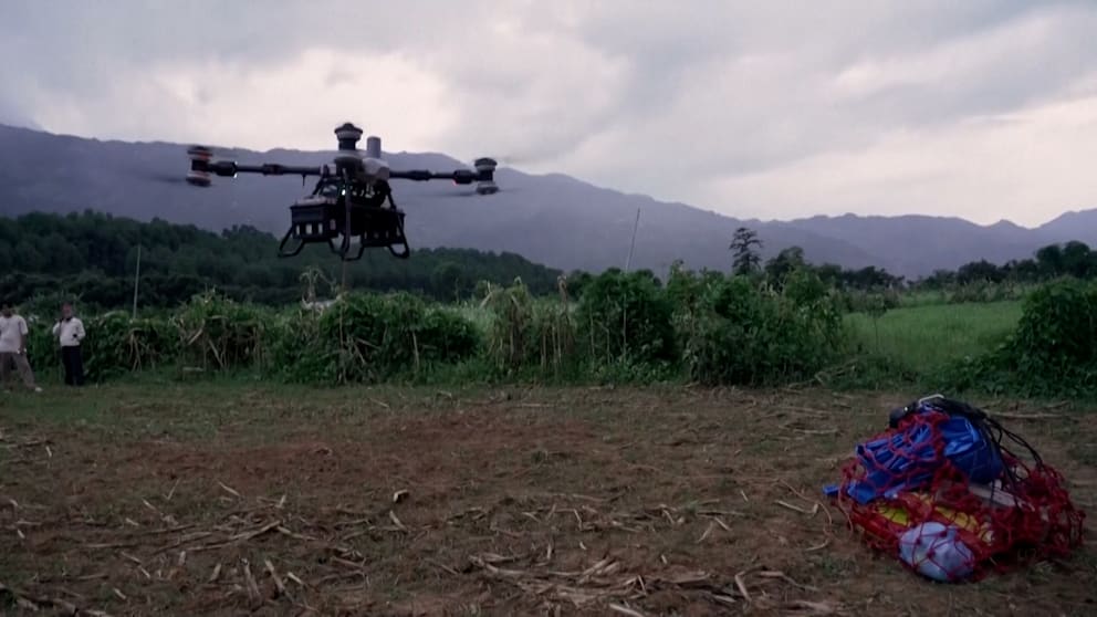 Drohnenhilfe in Flutgebieten in Nepal
