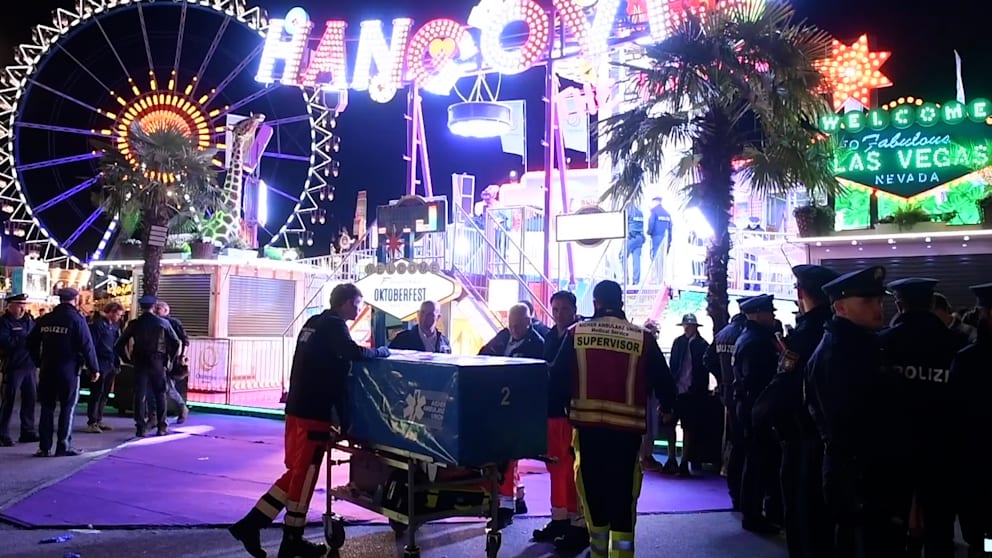 Unfall auf dem Oktoberfest: Rettungskräfte im Einsatz