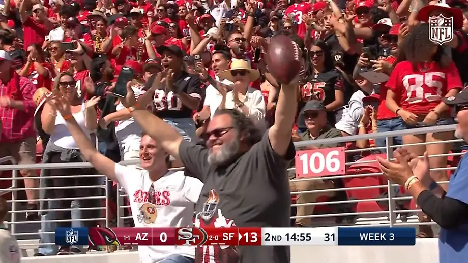 Mike Evans begeistert Jack Black mit Touchdown für die 49ers