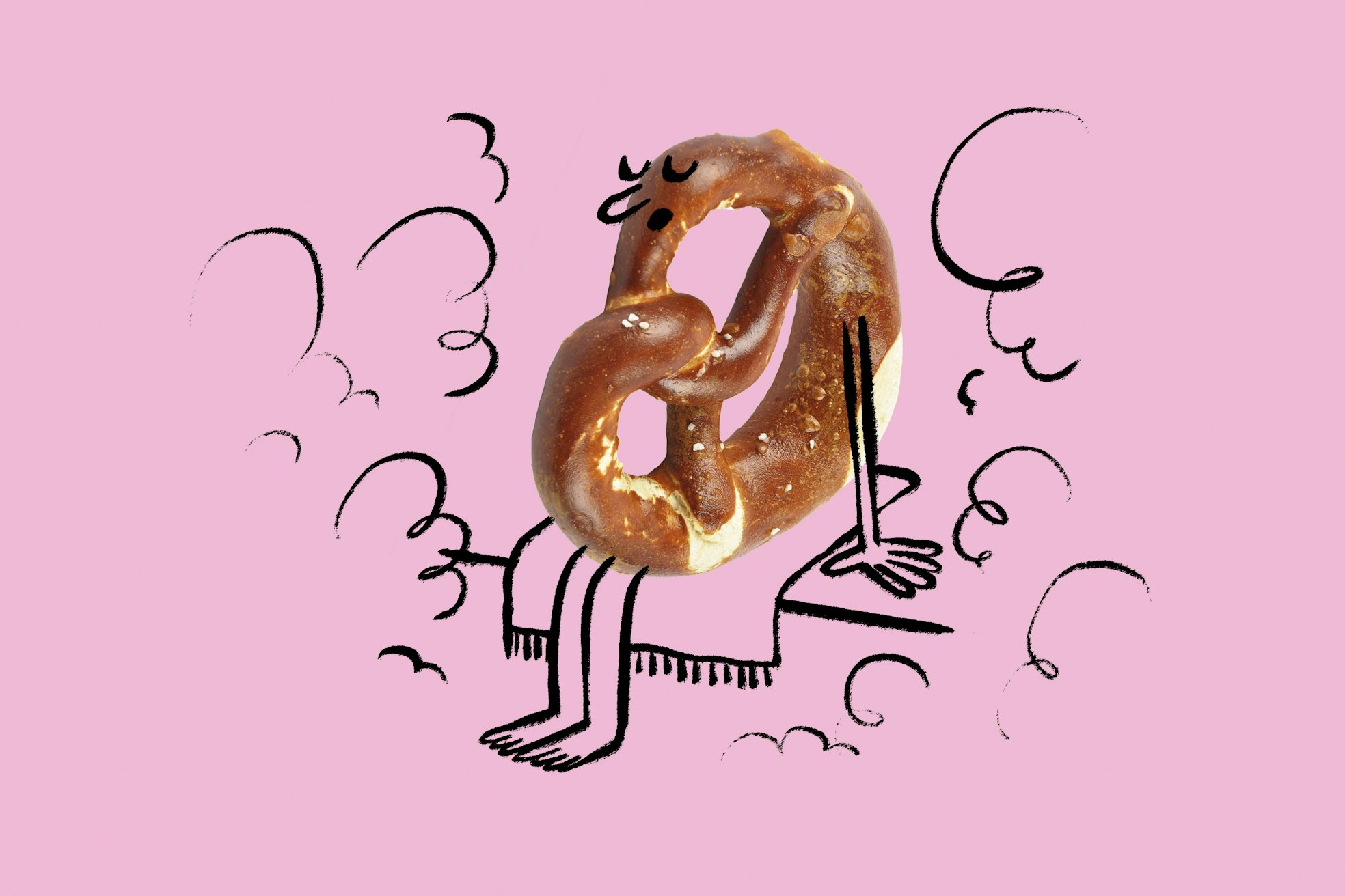 Ein Bäckermeister testet Laugenbrezeln zum Aufbacken